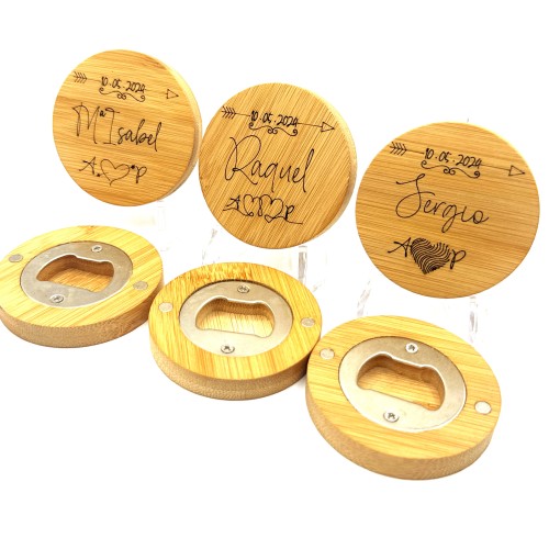 Abridor de Madera Personalizados Grabados para bodas