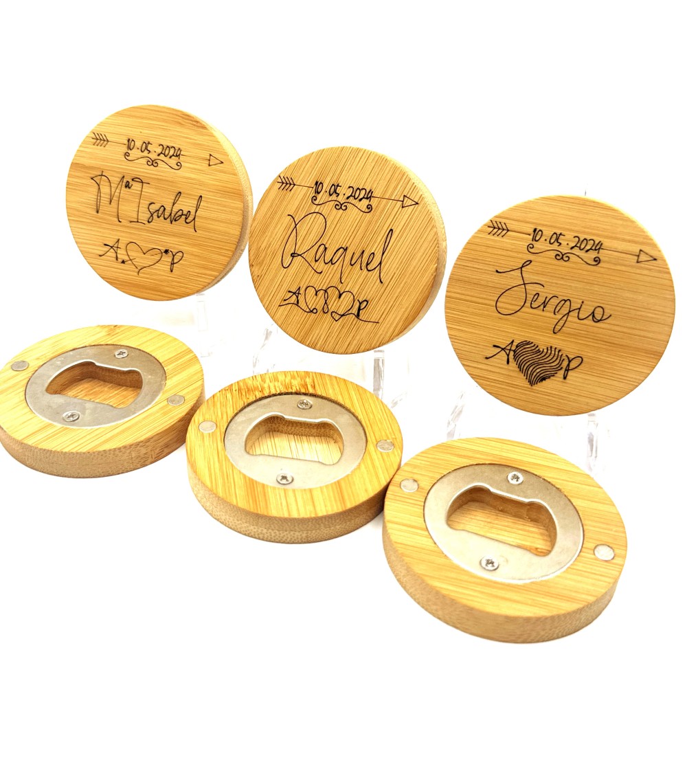 Abridor de Madera Personalizados Grabados para bodas