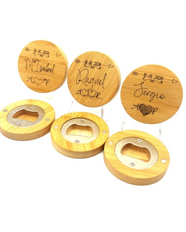 Abridor de Madera Personalizados Grabados para bodas