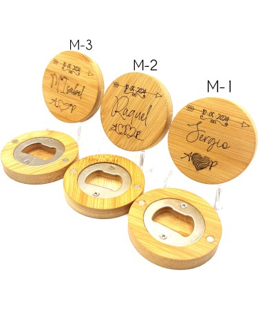 Abridor de Madera Personalizados Grabados para bodas