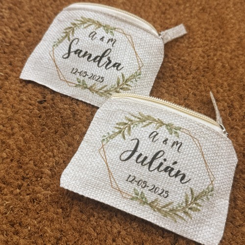 Marcasitios Monedero de Tela Personalizados Bodas Bautizos Comuniones Detalles Regalo